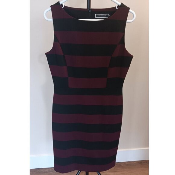 Size 8 Melanie Lyne Tank Dress Black And Maroon Stripes Soft And Thick Material - Picture 1 of 7